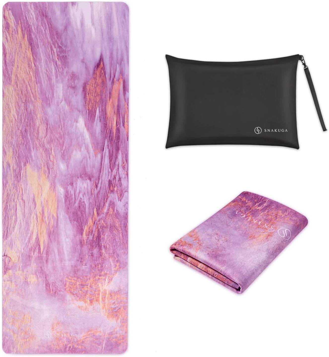 Travel Yoga Mat, Non Slip Exercise Suede Mat with Carry Bag, All-Purpose Fitness Mat with High Density Anti-Tear Surface for Women, Ideal for Pilates Workout (72'' x 26'' x 1.5mm Thick) - zenfulharmony.com
