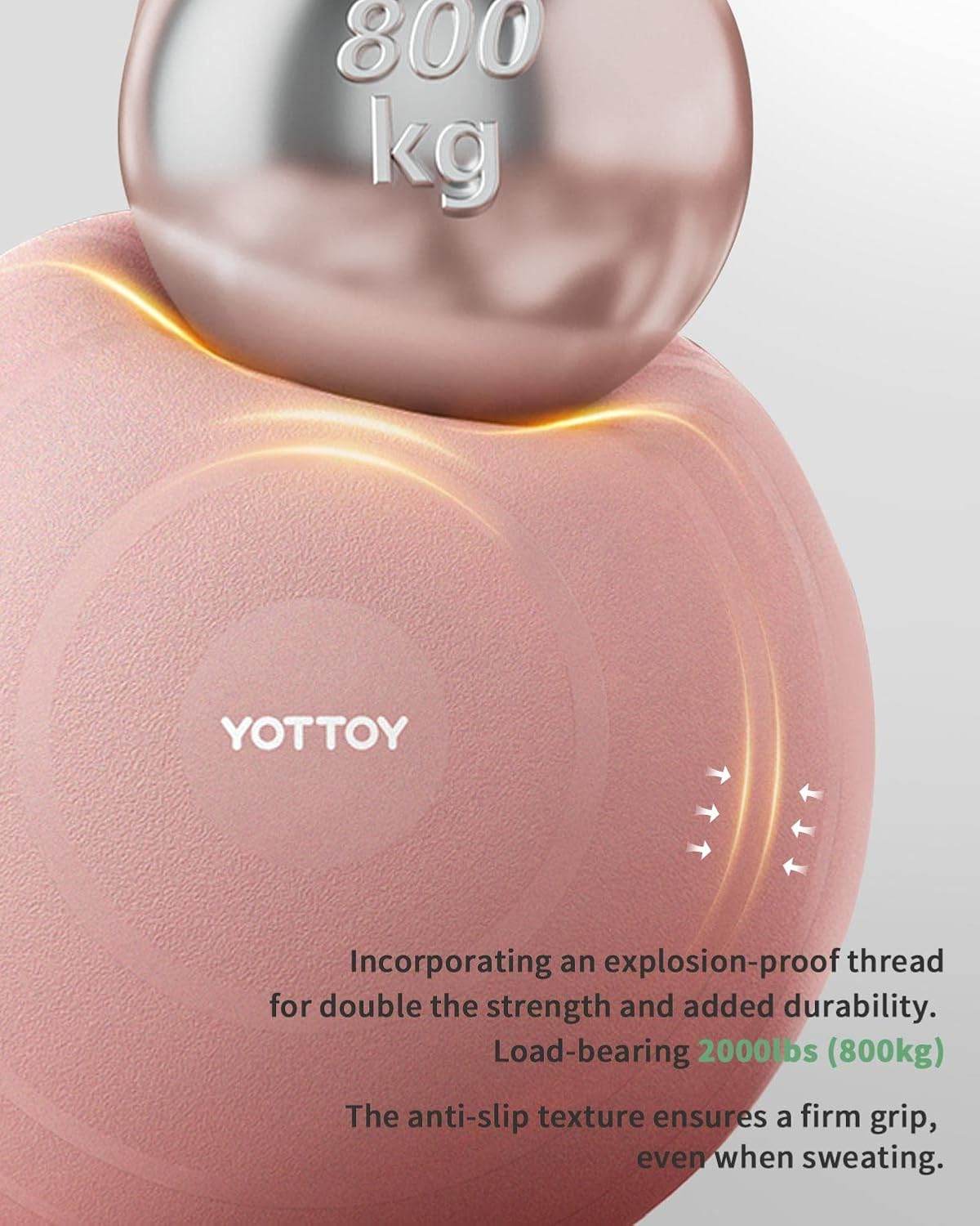 YOTTOY Anti-Burst Exercise Ball for Working Out, Yoga Ball for Pregnancy,Extra Thick Workout Ball for Physical Therapy,Stability Ball for Ball Chair Fitness with Pump - zenfulharmony.com