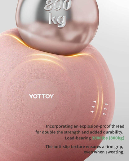 YOTTOY Anti-Burst Exercise Ball for Working Out, Yoga Ball for Pregnancy,Extra Thick Workout Ball for Physical Therapy,Stability Ball for Ball Chair Fitness with Pump - zenfulharmony.com
