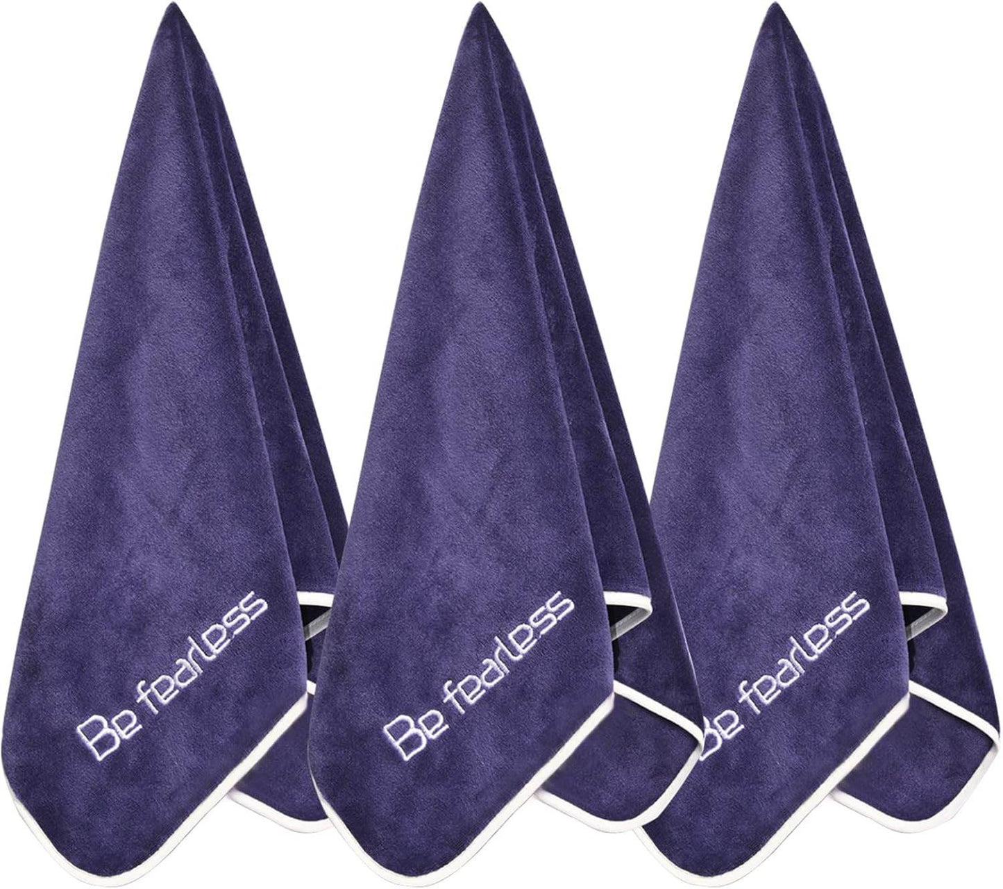 Microfiber Gym Towels Bigger Size Super Soft for Exercise Fitness, Sports, Workout, 380-GSM 15-Inch x 31-Inch Quick-Drying Towels (3 Pack, Grey+Blue+Purple) - zenfulharmony.com