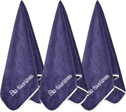 Microfiber Gym Towels Bigger Size Super Soft for Exercise Fitness, Sports, Workout, 380-GSM 15-Inch x 31-Inch Quick-Drying Towels (3 Pack, Grey+Blue+Purple) - zenfulharmony.com