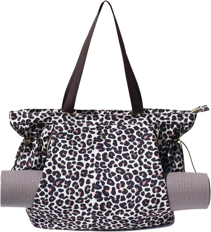 ESVAN Yoga Tote Bag for Women Shoulder Bags Drawstring for Office Workout Travel Carryall Pilates Gym and Beach - zenfulharmony.com