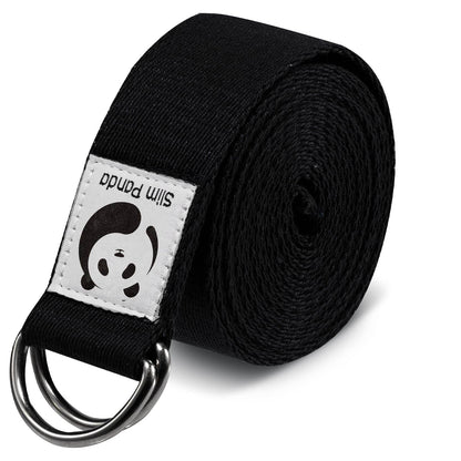 Slim Panda Yoga Strap for Stretching, (10+ Colors,6 Feet/8 Feet) Yoga Bands with Adjustable D-Ring Buckle, Cotton Yoga Belt for Fitness, Yoga, Pilates, Physical Therapy, Improve Flexibility - zenfulharmony.com