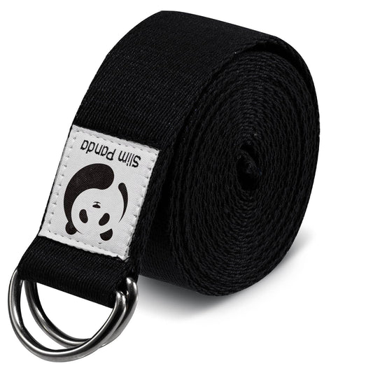 Slim Panda Yoga Strap for Stretching, (10+ Colors,6 Feet/8 Feet) Yoga Bands with Adjustable D-Ring Buckle, Cotton Yoga Belt for Fitness, Yoga, Pilates, Physical Therapy, Improve Flexibility - zenfulharmony.com