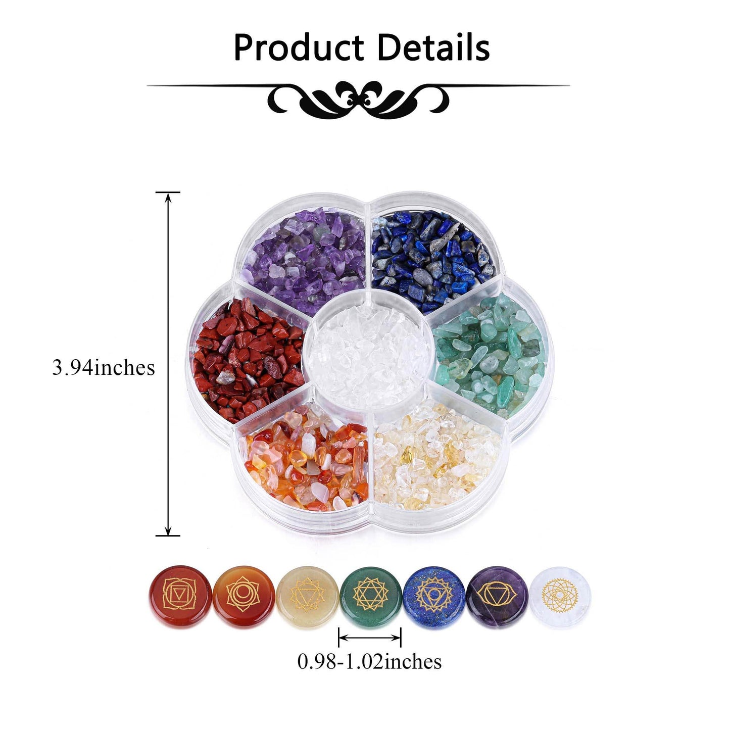 CrystalTears 7 Chakra Crystal Stones Natural Reiki Healing Crystals Gemstones with Engraved Chakra Symbol Tumbled Polished Chakra Stone Kit for Meditation Crystal Therapy Gift for Christmas - zenfulharmony.com