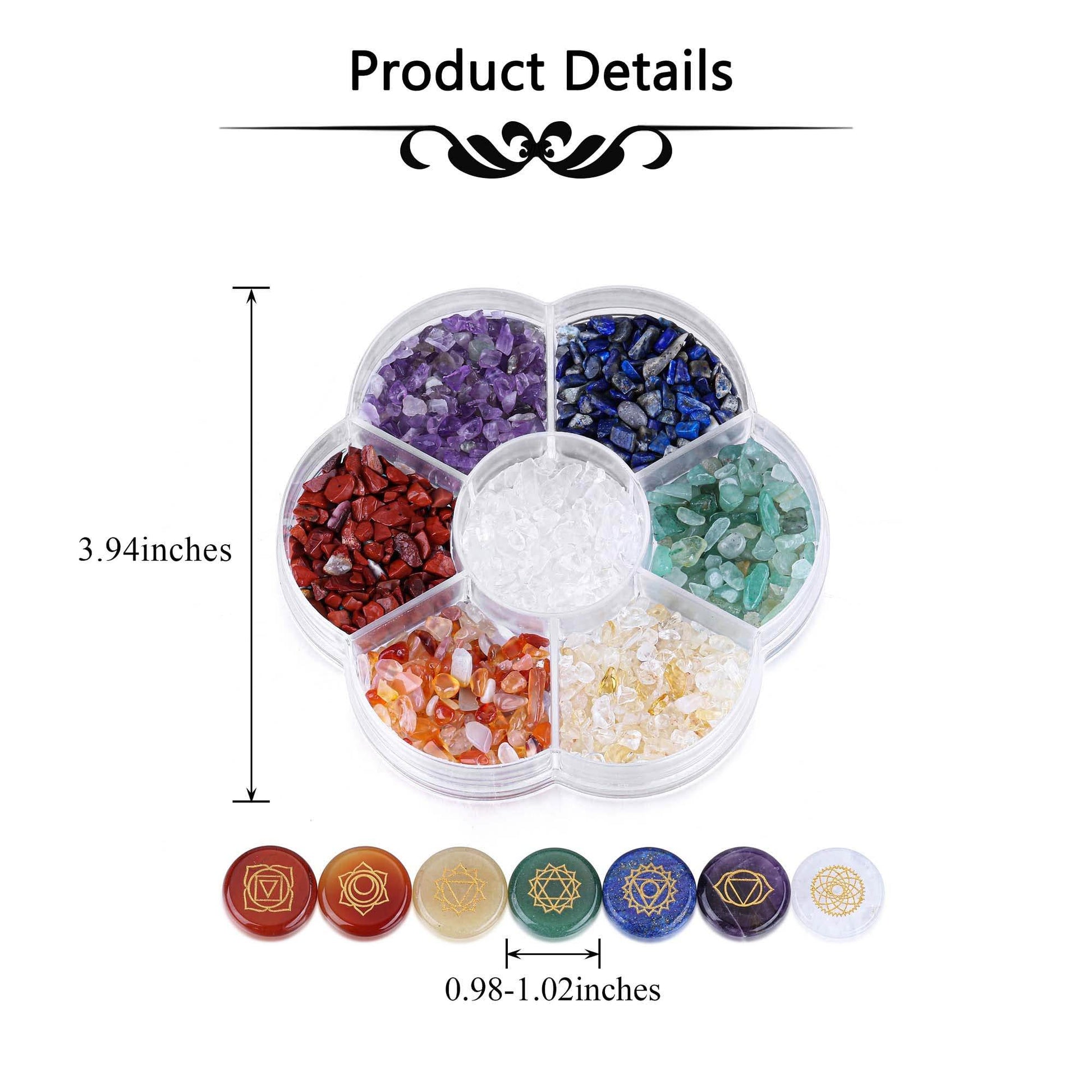 CrystalTears 7 Chakra Crystal Stones Natural Reiki Healing Crystals Gemstones with Engraved Chakra Symbol Tumbled Polished Chakra Stone Kit for Meditation Crystal Therapy Gift for Christmas - zenfulharmony.com