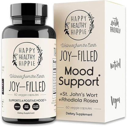 Joy-Filled Mood Support Supplement with St. Johns Wort | Stress Relief Supplement - Helps Calm The Mind & Body | 100% Plant-Based, Ashwagandha, Rhodiola Rosea, Eleuthero | Herbal, 60 ct - zenfulharmony.com
