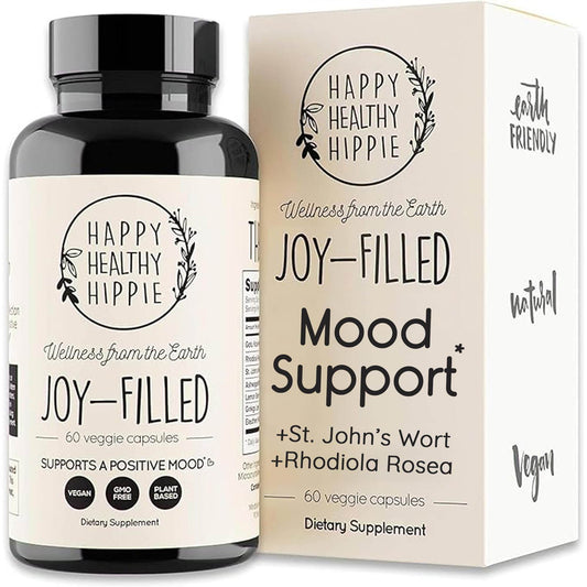 Joy-Filled Mood Support Supplement with St. Johns Wort | Stress Relief Supplement - Helps Calm The Mind & Body | 100% Plant-Based, Ashwagandha, Rhodiola Rosea, Eleuthero | Herbal, 60 ct - zenfulharmony.com