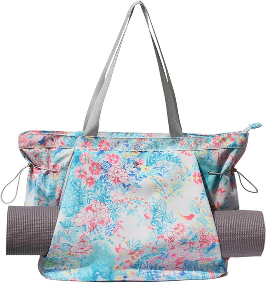 ESVAN Yoga Tote Bag for Women Shoulder Bags Drawstring for Office Workout Travel Carryall Pilates Gym and Beach - zenfulharmony.com