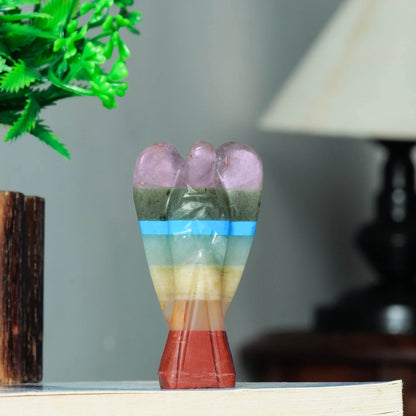 Seven Chakra - Chakra Stones - Crystal Angel Statue - Pocket Crystal - 7 Chakra Crystals - Collectible Figurine Statues - Positive Energy Gifts for Women - zenfulharmony.com