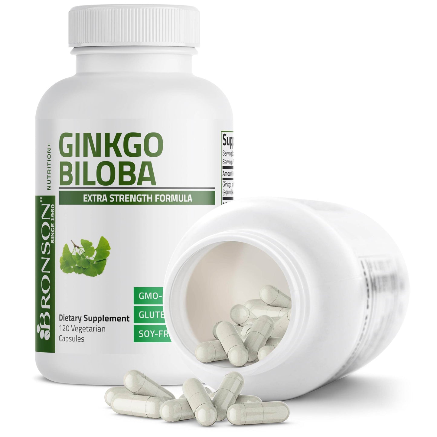 Bronson Ginkgo Biloba Extra Supports Brain Function & Memory Support, 120 Vegetarian Capsules - zenfulharmony.com