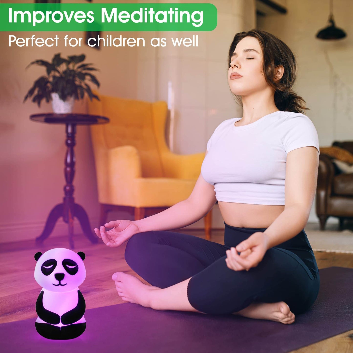 Calm Collective Peaceful Panda Breathing Trainer Light for Calming Stress, Anxiety Relief Items for ADHD, Mindfulness Meditation Tools for Depression, Great Self Care and Mental Health Gifts - zenfulharmony.com