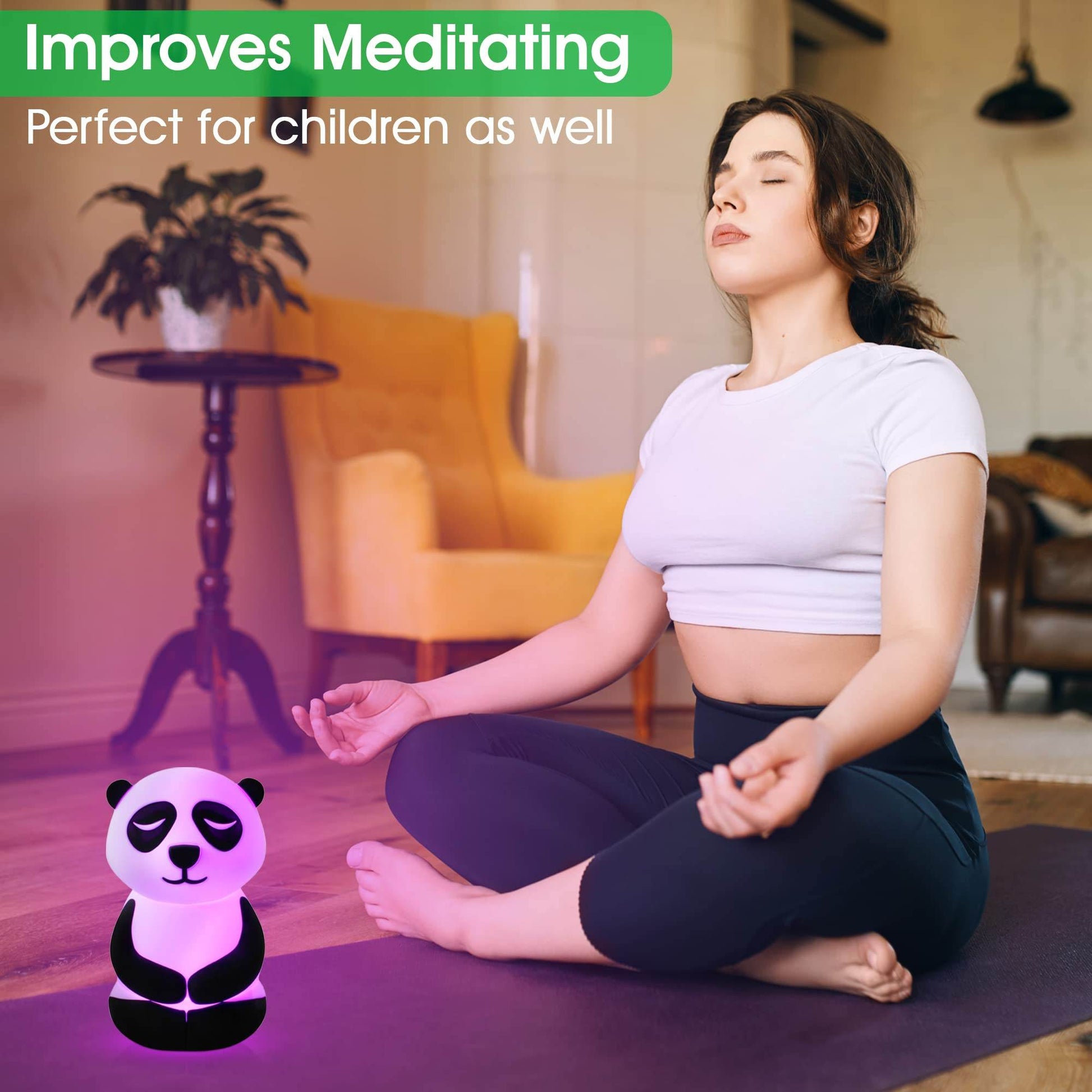 Calm Collective Peaceful Panda Breathing Trainer Light for Calming Stress, Anxiety Relief Items for ADHD, Mindfulness Meditation Tools for Depression, Great Self Care and Mental Health Gifts - zenfulharmony.com
