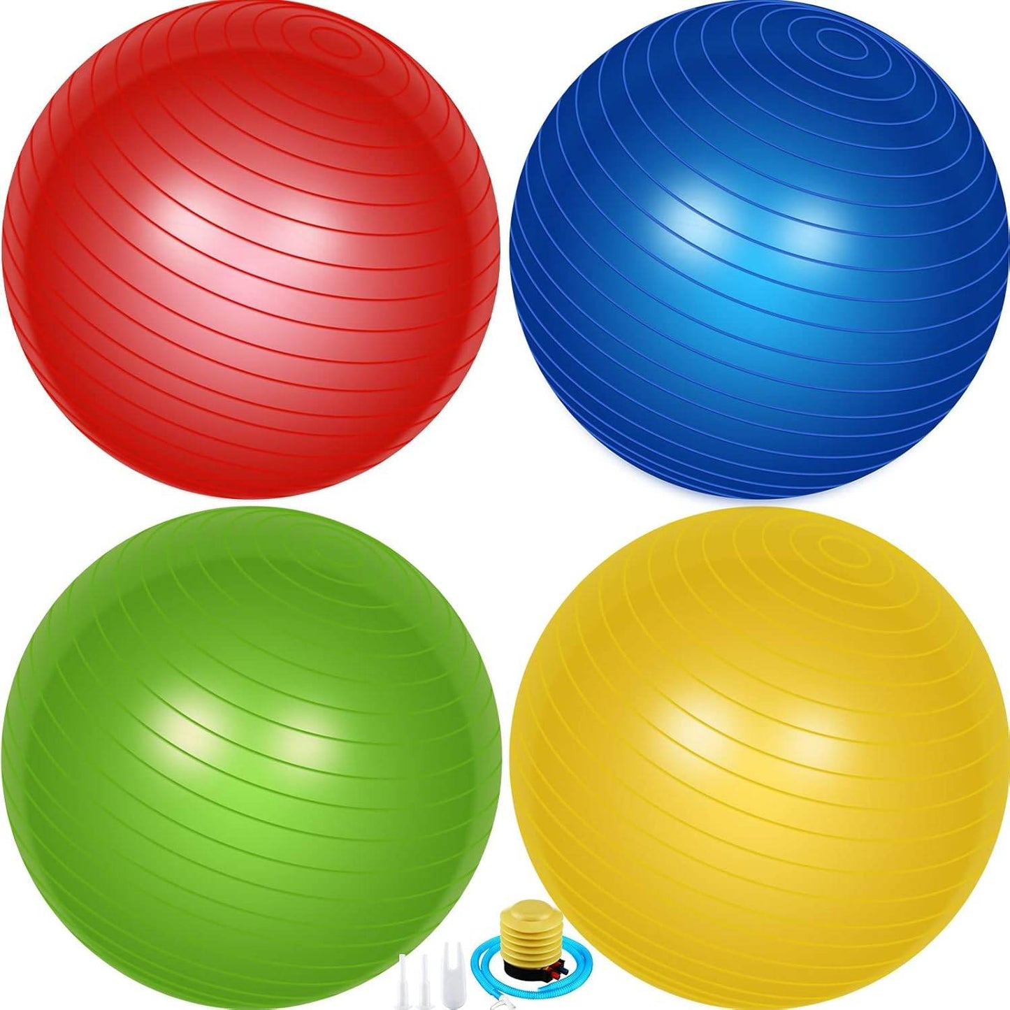 Leyndo 4 Pcs 26 Inch Yoga Exercise Ball Pilates Pregnancy Birthing Fitness Ball with Quick Pump Anti Burst for Improved Posture, Balance, Yoga, Pilates, Training - zenfulharmony.com