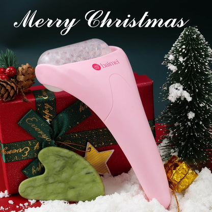 BAIMEI IcyMe Ice Roller for Face Women and Gua Sha Facial Tool Set, Ice Face Roller Reduces Puffiness, Relieves Migraines, Skin Care Tools, Self Care Gift for Women - Pink - zenfulharmony.com