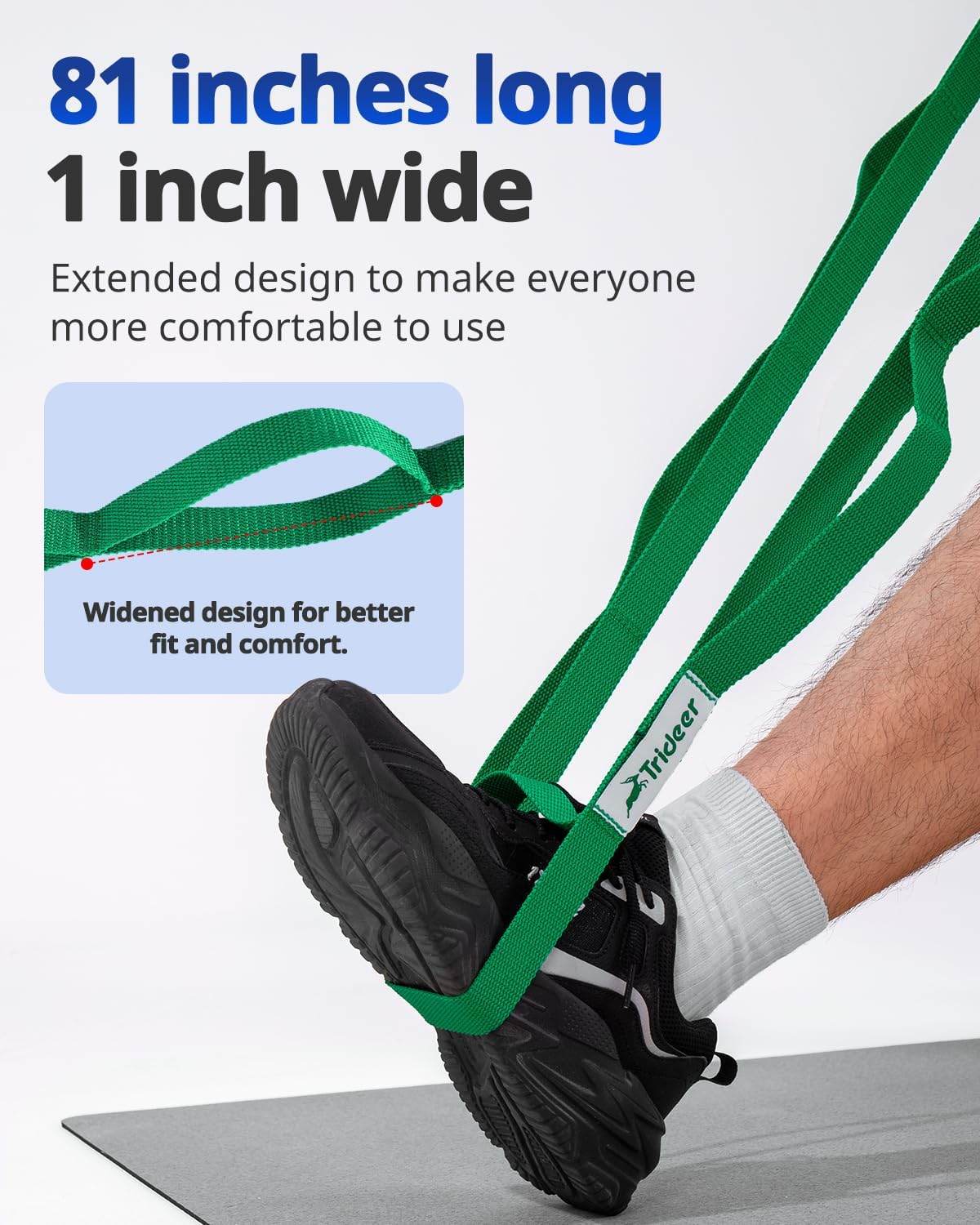 Trideer Stretching Strap Yoga Strap for Physical Therapy, 10 Loops Yoga Straps for Stretching, Non-Elastic Stretch Strap for Pilates, Exercise, Stretch Band for Women & Men with Exercise Book - zenfulharmony.com