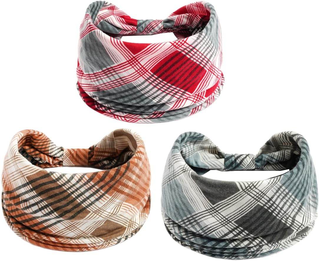 K-Elewon 3 Pack Women Wide Elastic Head Wrap Headband Sports yoga Hair Band - zenfulharmony.com