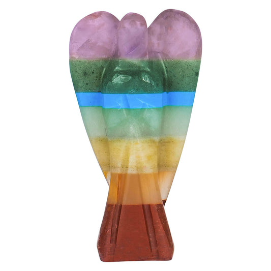 Seven Chakra - Chakra Stones - Crystal Angel Statue - Pocket Crystal - 7 Chakra Crystals - Collectible Figurine Statues - Positive Energy Gifts for Women - zenfulharmony.com