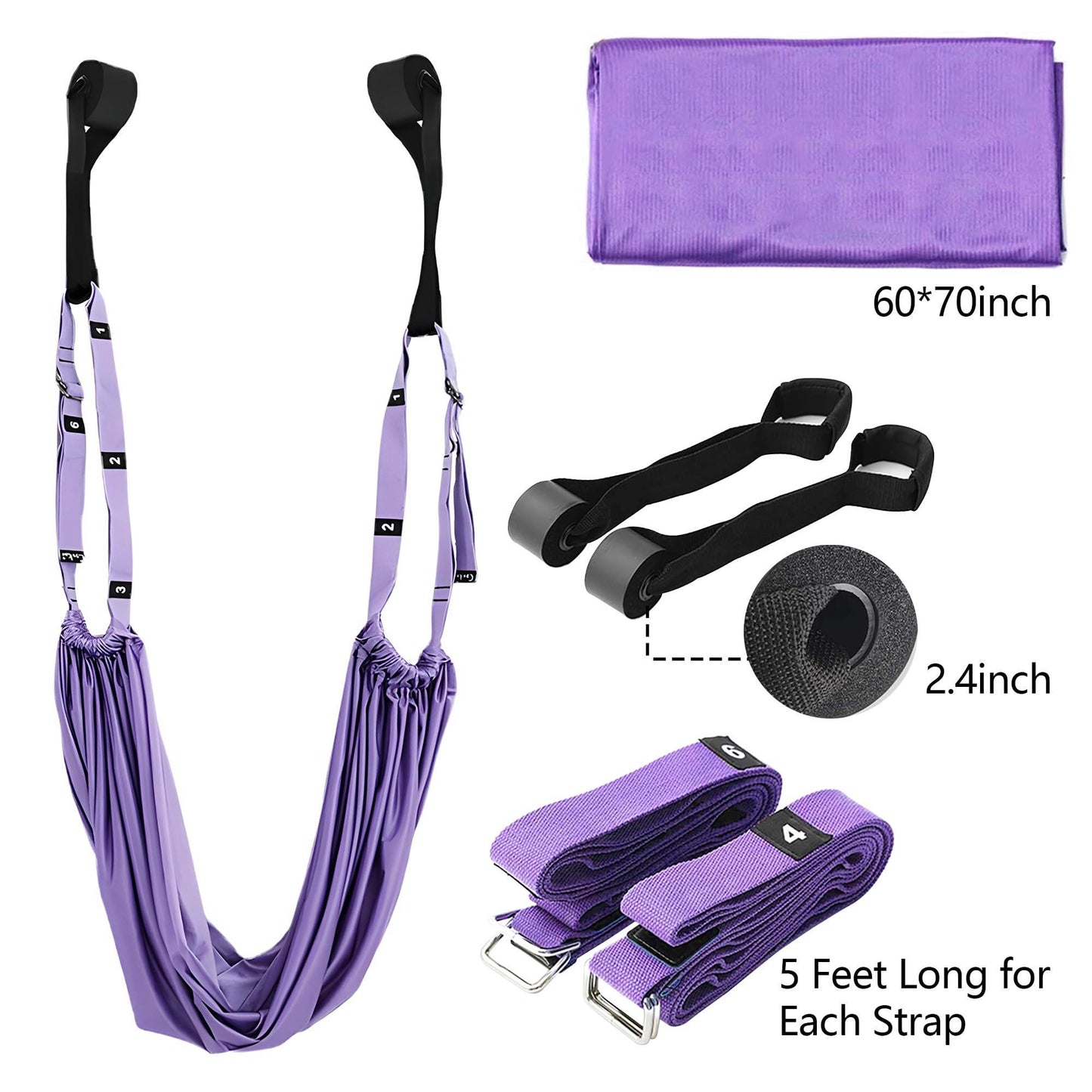 Leg Stretcher Strap, Stretching Equipment with Door Anchor Flexibility Trainer Backbend Assist for Dance Aerial Yoga Ballet Leg Stretching Exercise - zenfulharmony.com