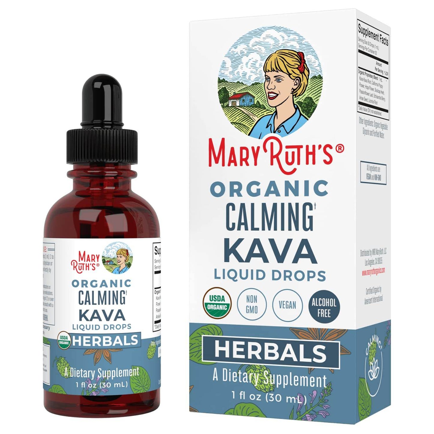 MaryRuth Organics, Herbal Supplement Drop, Calmness & Relaxation, Pack of 1, USDA Kava Root, Sugar/Gluten Free, Support Sleep, Calm & Stress Relief, Vegan, Non-GMO, 30 Servings - zenfulharmony.com