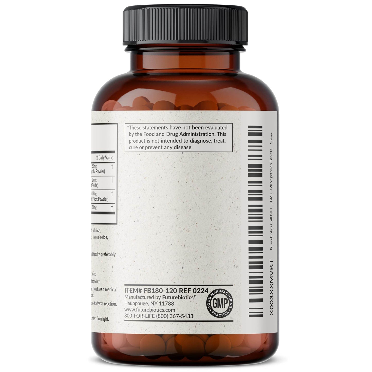 Futurebiotics Chill Pill + Ashwagandha, Rhodiola, St. John’s Wort, & L-Theanine - Non-GMO, 120 Vegetarian Tablets - zenfulharmony.com