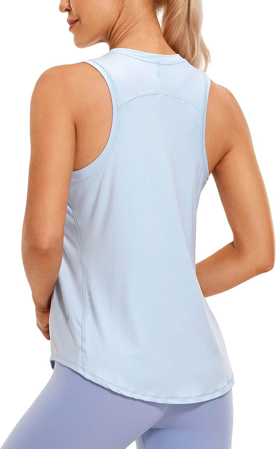 CRZ YOGA Lightweight Racerback Tank Tops for Women High Neck Workout Athletic Running Sleeveless Shirts - zenfulharmony.com