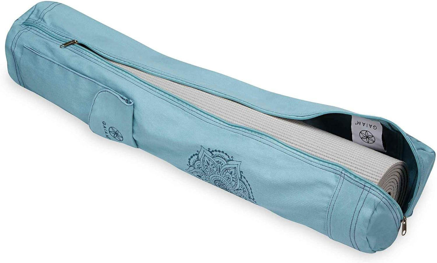 Gaiam Cargo Yoga Mat Bag, Full-Zipper Yoga Mat Carrier with Adjustable Strap, Front & Exterior Phone Pocket with Earbuds Slit, Stylish & Functional Fitness Mat Holder for Women & Men - zenfulharmony.com