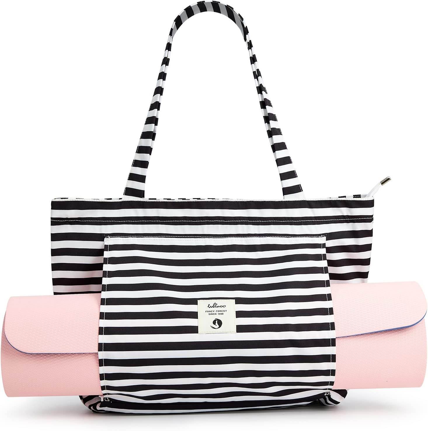 WLLWOO WLLWOO Yoga Bags for Women with Yoga Mats Bags Carrier Carryall Canvas Tote for Pilates Shoulder for Travel Office Beach Workout - zenfulharmony.com