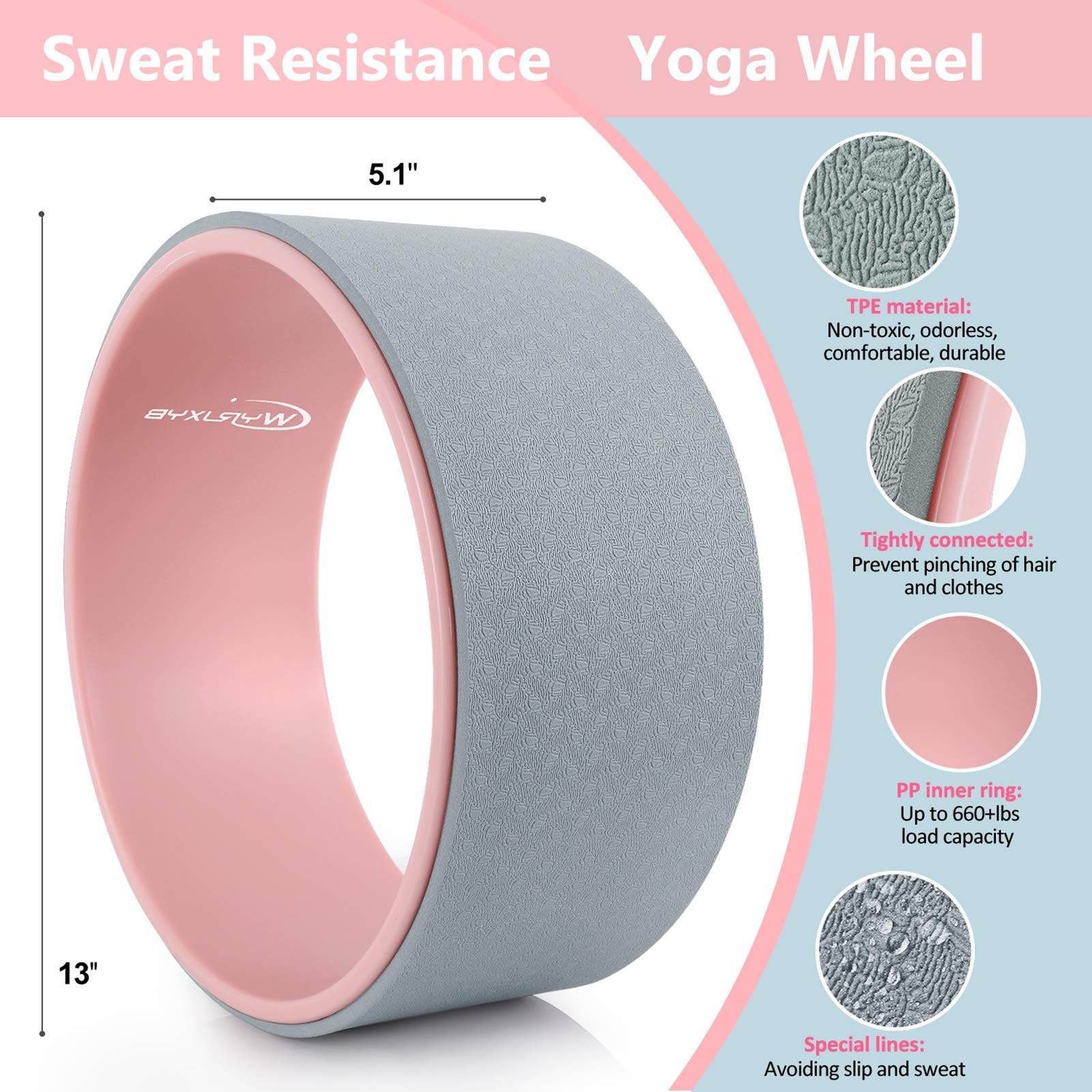Yoga Wheel Set (11-in-1),Yoga Wheel Back Wheel for Back Pain, Yoga Blocks 2 Pack with Strap, Resistance Bands,Yoga Wheel Bag, Perfect Yoga Accessory for Stretching and Improving Backbends (Grey) - zenfulharmony.com