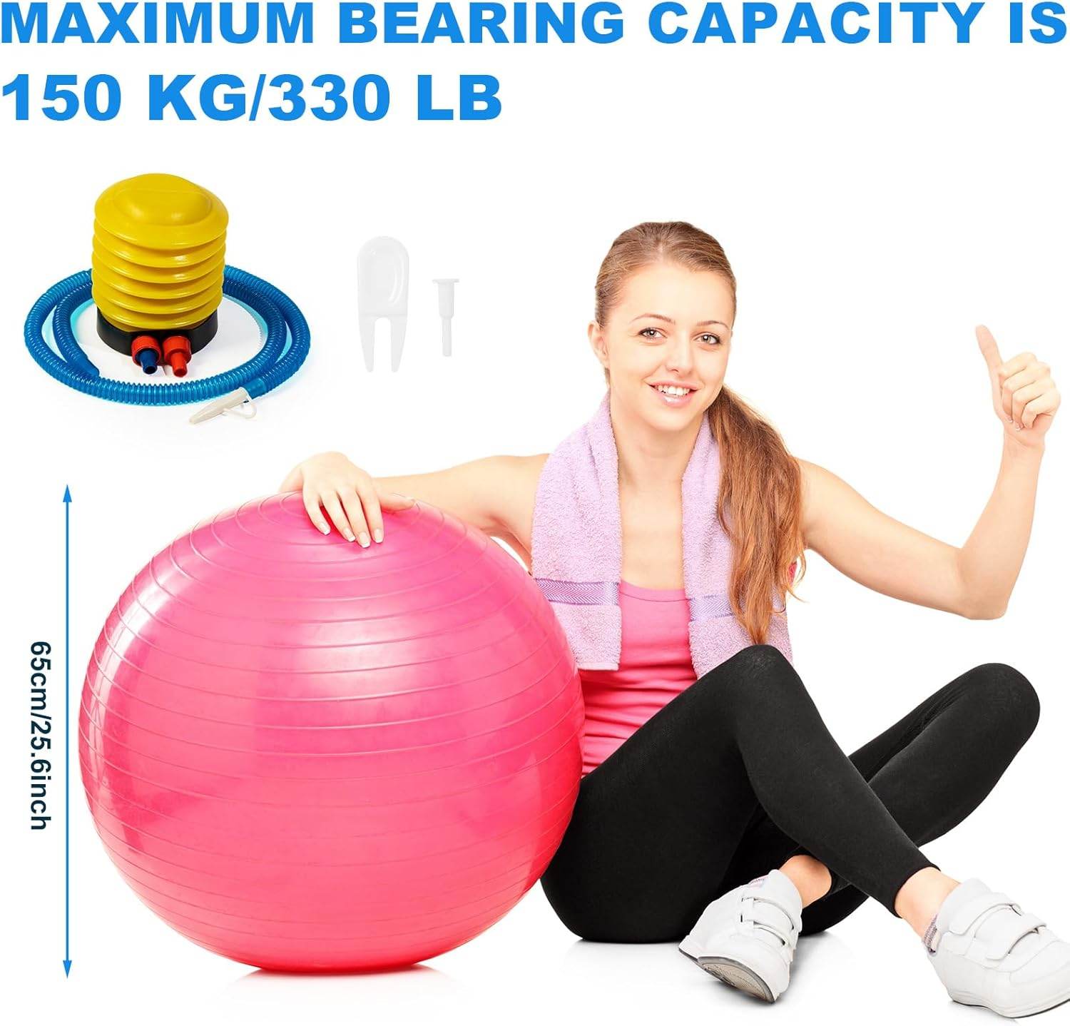 Jexine 6 Pcs Yoga Ball Exercise Ball PVC Stability Balance Yoga Ball Chair Quick Pump for Physical Workout Pregnancy Home Office Gym Equipment - zenfulharmony.com