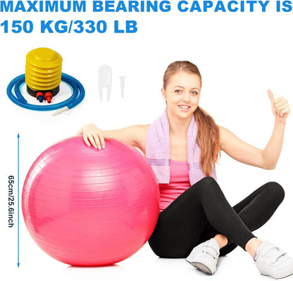 Jexine 6 Pcs Yoga Ball Exercise Ball PVC Stability Balance Yoga Ball Chair Quick Pump for Physical Workout Pregnancy Home Office Gym Equipment - zenfulharmony.com
