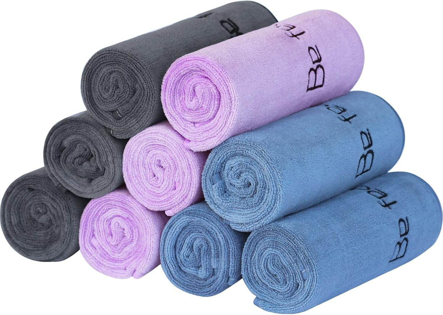 Microfiber Gym Towels Bigger Size Super Soft for Exercise Fitness, Sports, Workout, 380-GSM 15-Inch x 31-Inch Quick-Drying Towels (3 Pack, Grey+Blue+Purple) - zenfulharmony.com
