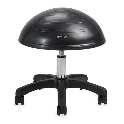 Gaiam Balance Ball Chair Stool, Half-Dome Stability Ball Adjustable Swivel Rolling Chair Drafting Stool for Desks in Office, Classroom, Doctors, Physicians, Massage Therapists, Salons - Black 23 - zenfulharmony.com