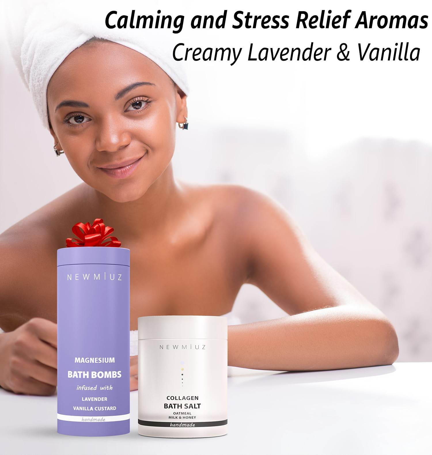 Magnesium Lavender Vanilla Fizzing Bath Bomb Luxury Bath Gift Set - Sensitive Skin Formula for A Spa Relaxation Bath - Moisturizing Shea Butter - Stress Relief Gift for Women Christmas Birthday - zenfulharmony.com
