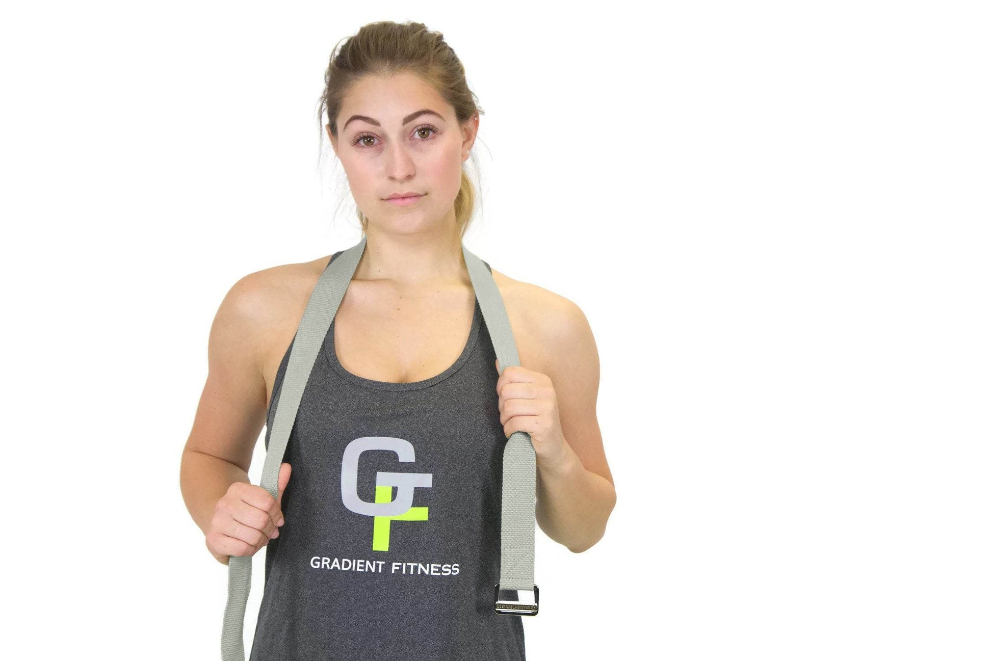 Gradient Fitness Yoga Strap, Friction-Less Easy-Feed Buckle, Yoga Straps for Stretching, Super Soft Cotton/Polyester Blend Webbing, Yoga band, Free eGuide. (8 Feet) Gray - zenfulharmony.com