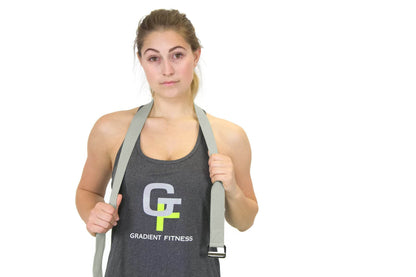 Gradient Fitness Yoga Strap, Friction-Less Easy-Feed Buckle, Yoga Straps for Stretching, Super Soft Cotton/Polyester Blend Webbing, Yoga band, Free eGuide. (8 Feet) Gray - zenfulharmony.com