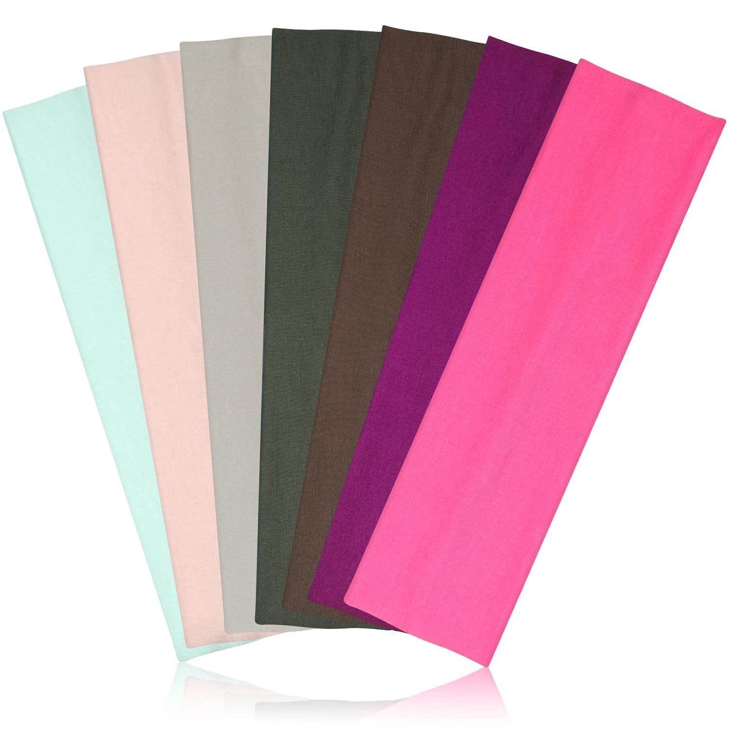 Headbands for Women Non Slip - 7PCS Fashion Sports Hair Bands for Women's Hair, Soft Cotton Cloth Stretchy Headbands for Women for Workout Yoga Running - zenfulharmony.com