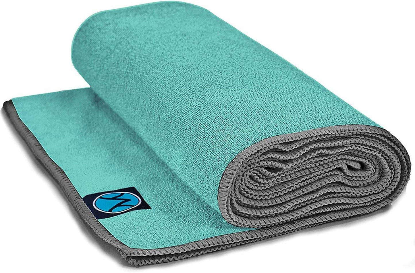 Youphoria Yoga Microfiber Towel Non-Slip Yoga Mat Towel - Hot Yoga Towel for Sweat & Grip... (Mint Towel/Gray Stitching) - zenfulharmony.com