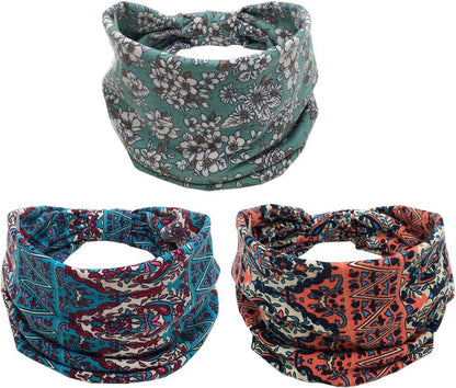 K-Elewon 3 Pack Women Wide Elastic Head Wrap Headband Sports yoga Hair Band - zenfulharmony.com