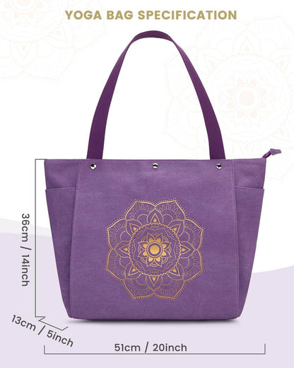 Gonex Yoga Mat Bag, Yoga Gym Bag Tote Bag with Multi Pockets For Women Men, Canvas Yoga Mat Carrier Take in Out Mat Easily For Pilates Travel Workout Office - zenfulharmony.com