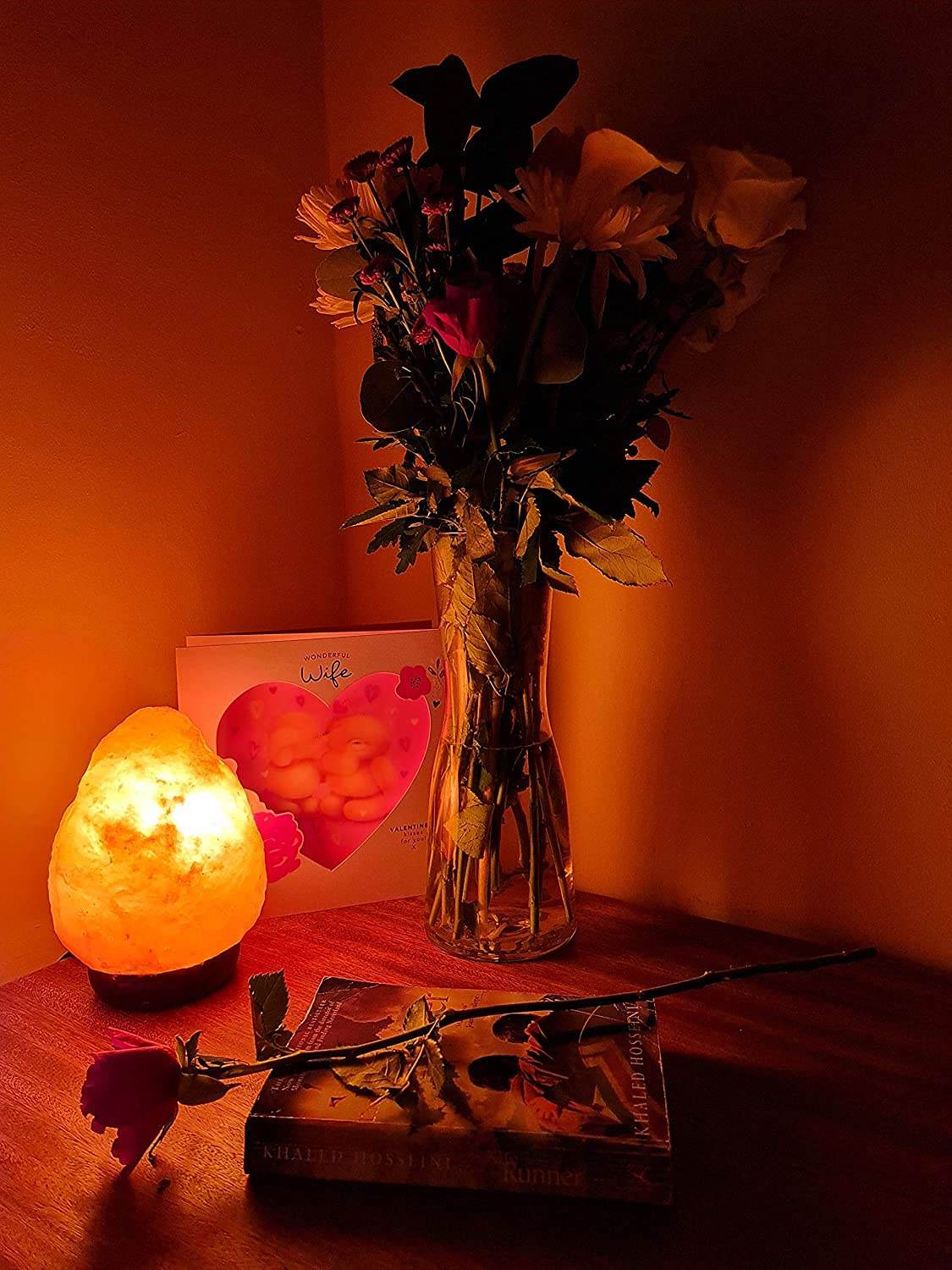 Himalayan Salt Lamp with Dimmer Switch - Natural Crystal Rock Night Light for Home Decor - Hand Carved Salt Lamp with Wooden Base - Soothing Amber Glow Night Light & Gifts - zenfulharmony.com
