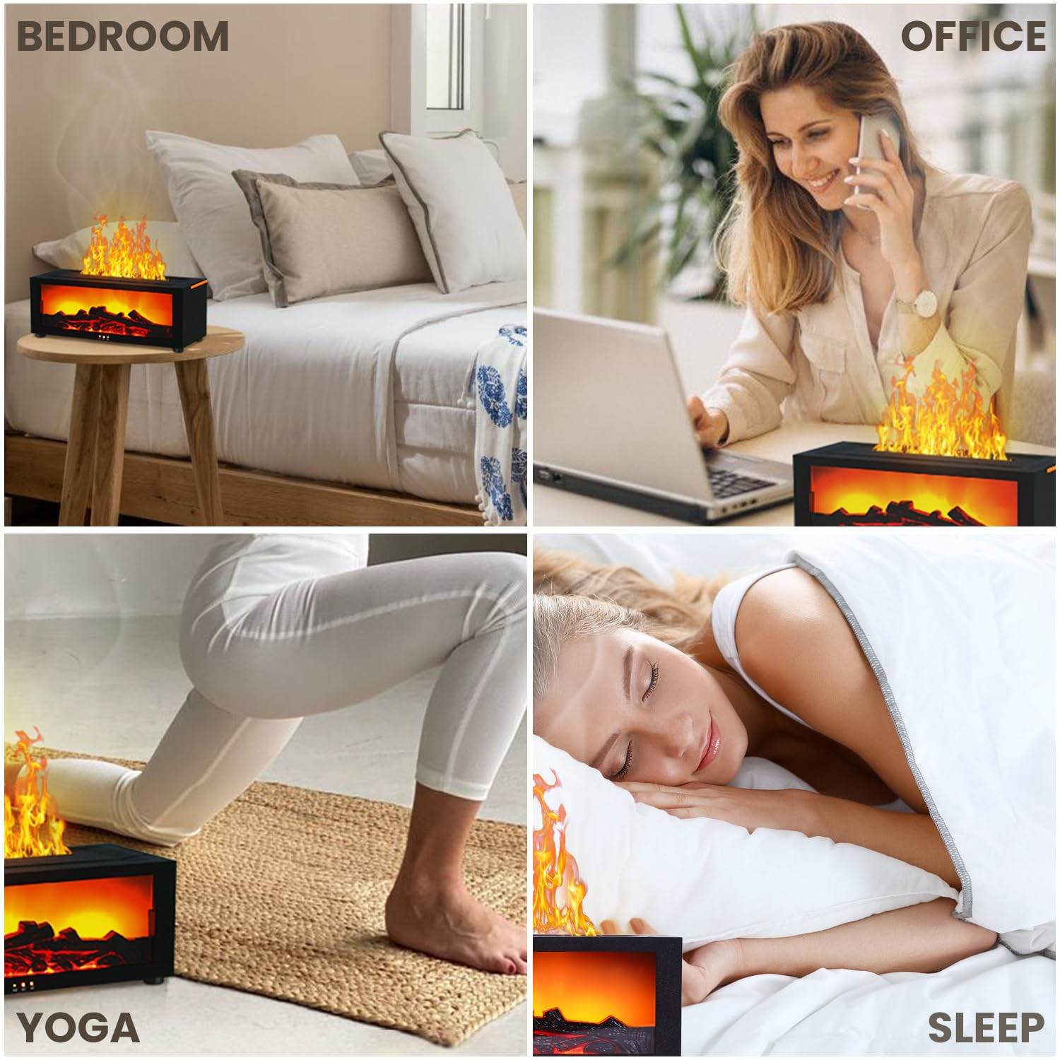 Fireplace Humidifier Diffuser, Mini Fireplace Diffusers for Essential Oils, 7 Colors Flame Diffuser with Remote, 150ml Bonfire Diffuser Cool Mist Humidifiers Aromatherapy Diffuser, Timer, Auto-Off - zenfulharmony.com