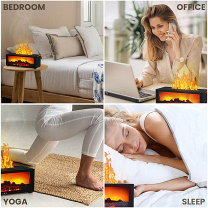 Fireplace Humidifier Diffuser, Mini Fireplace Diffusers for Essential Oils, 7 Colors Flame Diffuser with Remote, 150ml Bonfire Diffuser Cool Mist Humidifiers Aromatherapy Diffuser, Timer, Auto-Off - zenfulharmony.com