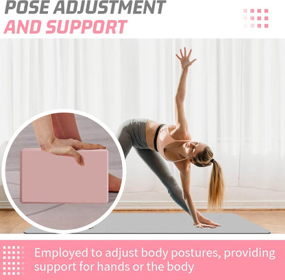 Biguphate Yoga Blocks 2 Pack, EVA Foam Yoga Block Supportive Latex-Free, Non-Slip Exercise Blocks, Yoga Accessories for Pilates, Meditation, Balance, Stretching and Deep Poses - zenfulharmony.com