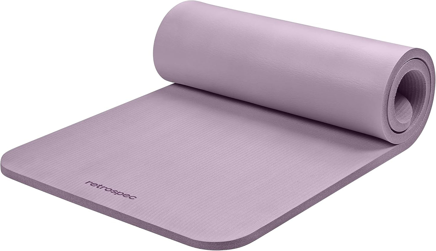 Retrospec Solana Yoga Mat 1" Thick With Nylon Carry Strap for Men & Women - Non Slip Exercise Mat for Home Yoga, Pilates, Stretching, Floor & Fitness Workouts - zenfulharmony.com