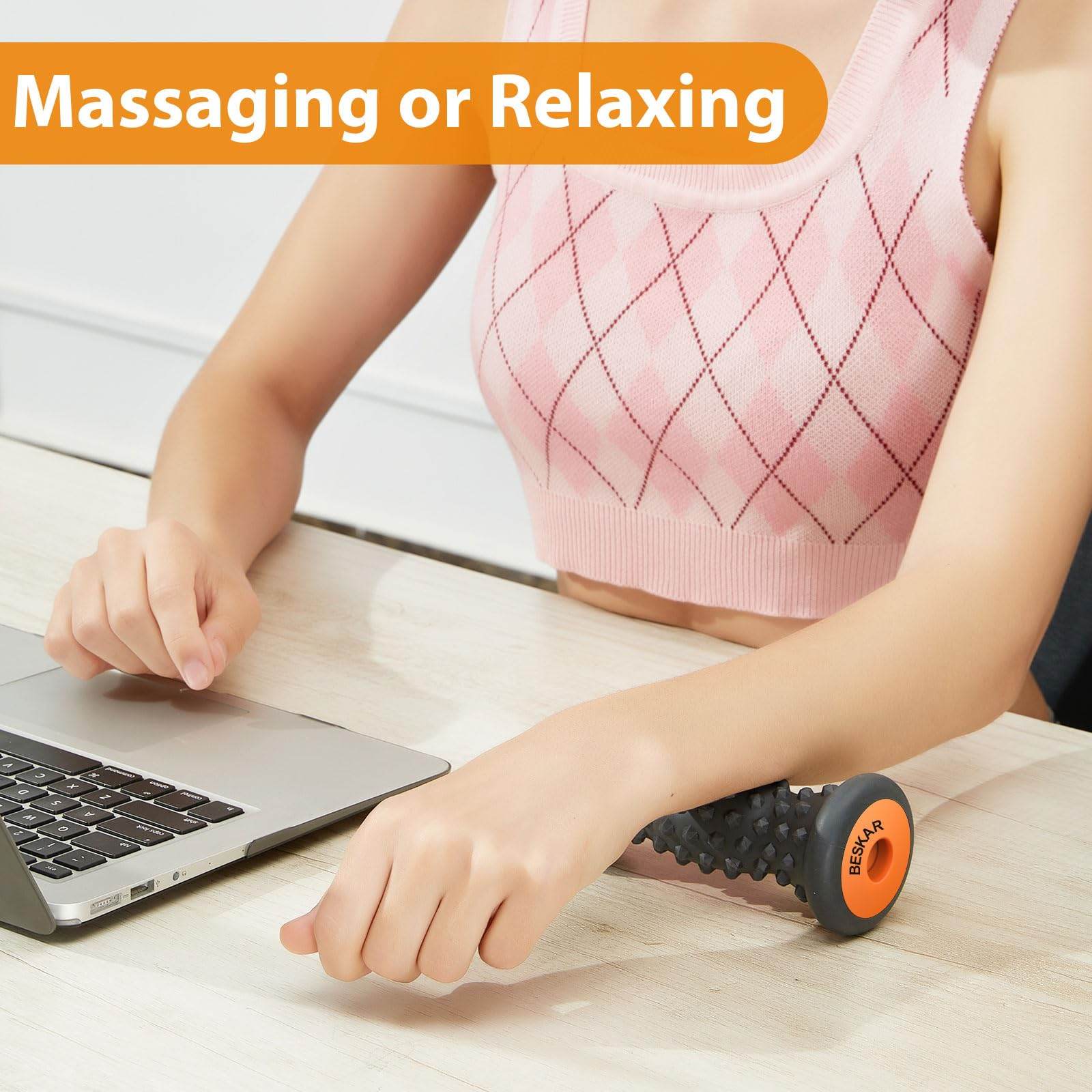 BESKAR Foot Massager Roller for Plantar Fasciitis Relief, Portable, Deep Tissue Muscle Massage, Foot Arch and Heel Pain, Reflexology Tool - zenfulharmony.com