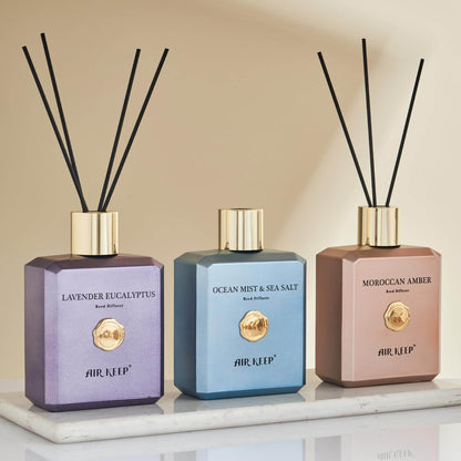 Airkeep Reed Diffuser Set -10.15 oz(300ml) Moroccan Amber Fragrance Diffuser, Luxury Aromatherapy Reed Diffuser, Scented Oil Diffuser with Reed Sticks for Home&Office Decor, Fragrance and Gifts - zenfulharmony.com