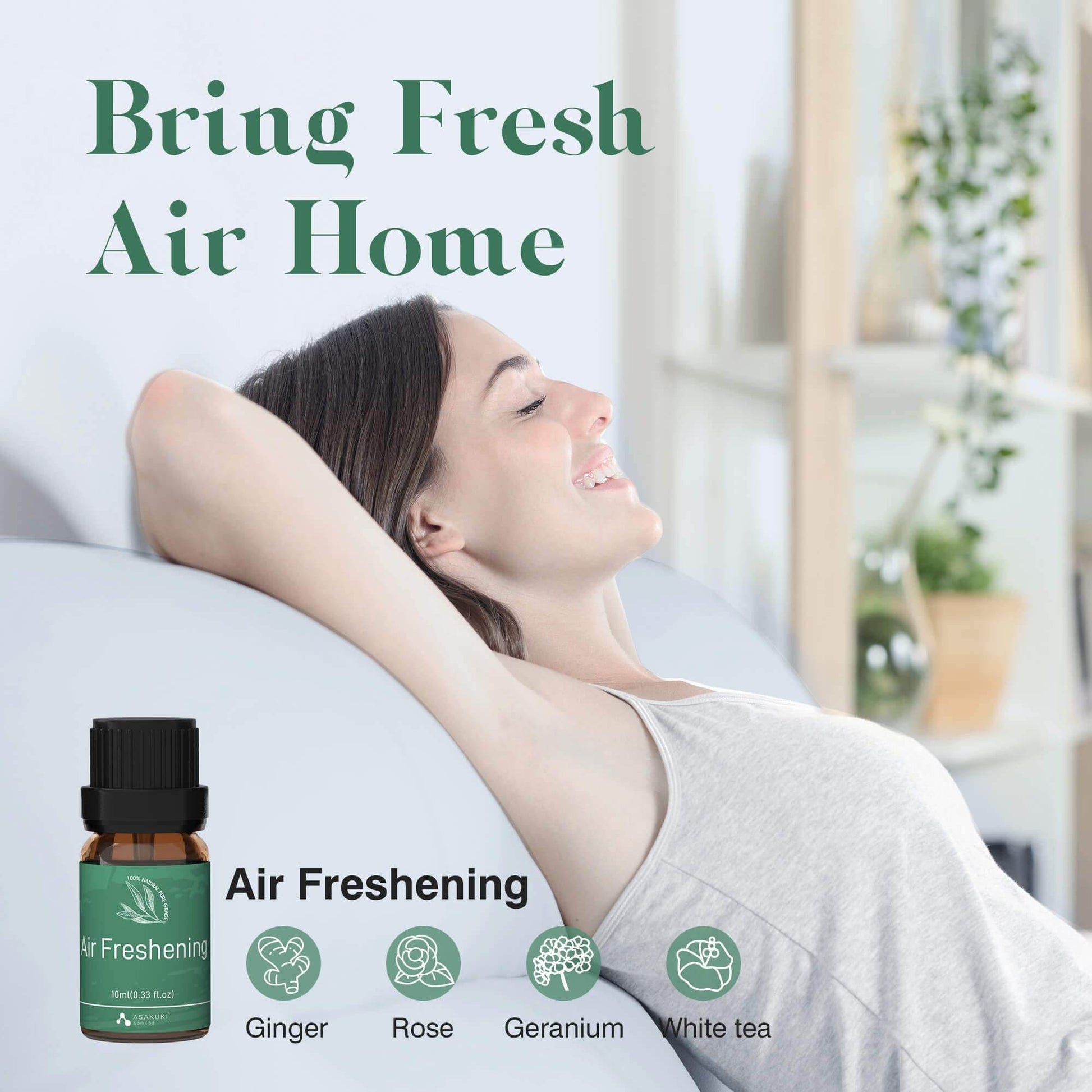 ASAKUKI Essential Oil Blends, Essential Oils Set for Diffusers for Home, Well-Being Kit- Calming, Dreams, Breathe, Relaxing, Mood, Fresh Air Aromatherapy Oils for Humidifiers, Massage, 6x10ml - zenfulharmony.com