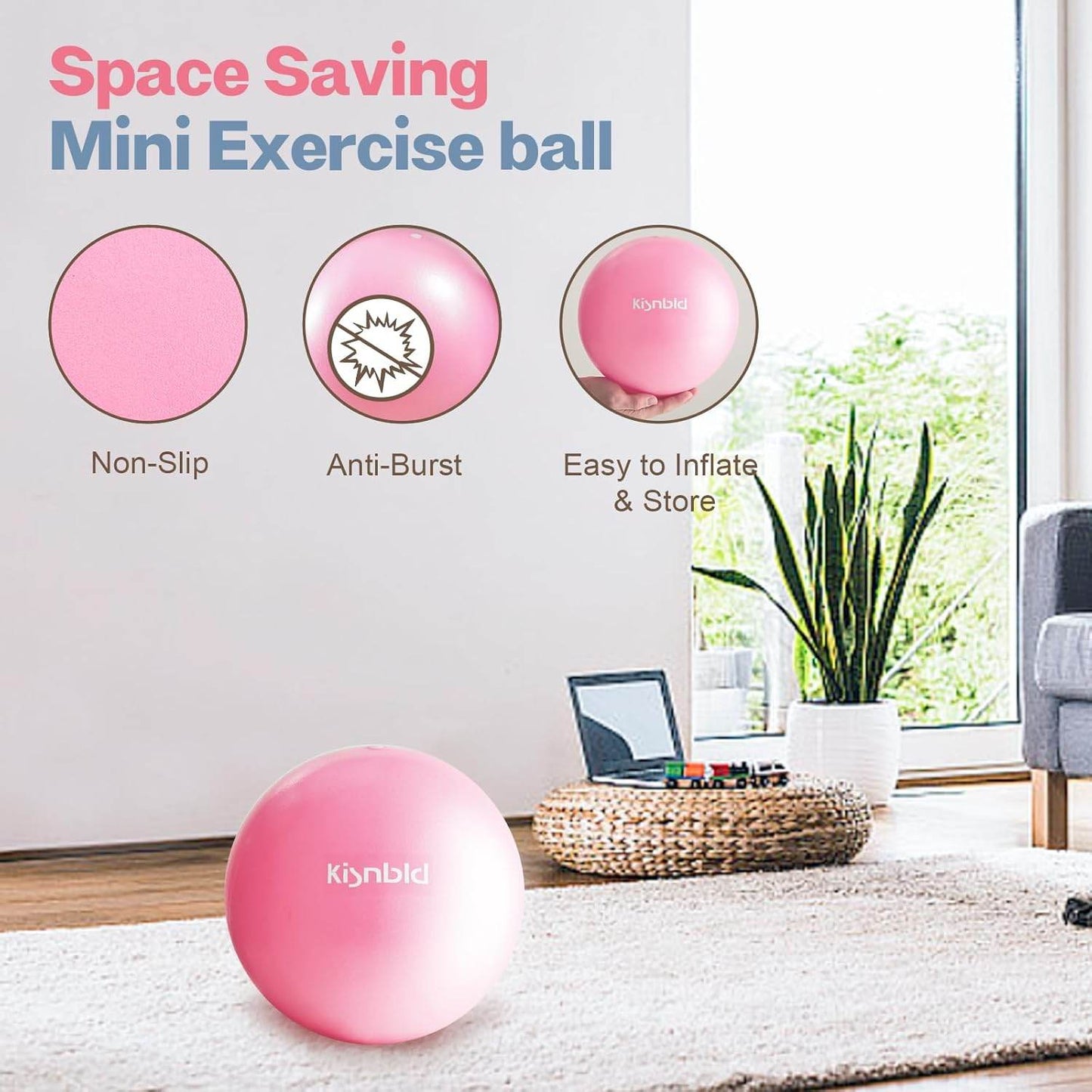Small Exercise Ball, 9 Inch Mini Pilates Ball, Anti Burst and Slip Resistant Mini Yoga Ball for Stability, Fitness, Physical Therapy, Stretching & Core Strength Workout at Home Gym & Office - zenfulharmony.com