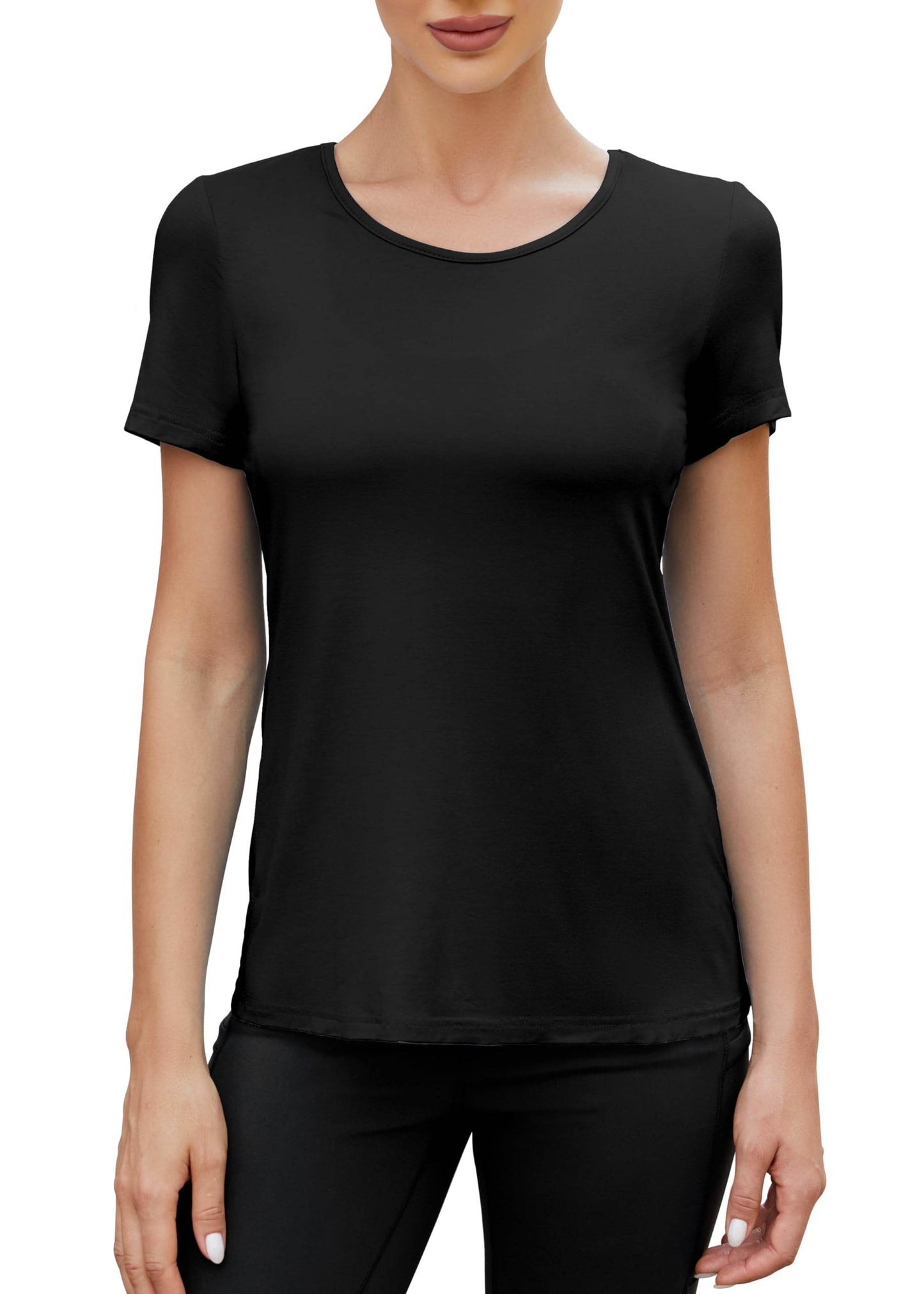 Mippo Backless Workout Top Open Back Shirts Short Sleeve Athletic Yoga Gym Exercise Tees Soft Pilates Hiking Tennis Sports Running Clothes for Women, Black S - zenfulharmony.com